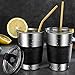 Hiware 12-Pack Gold Stainless Steel Straws Reusable with Case - Metal Drinking Straws for 30oz & 20oz Tumblers Dishwasher Safe, 2 Brushes Included