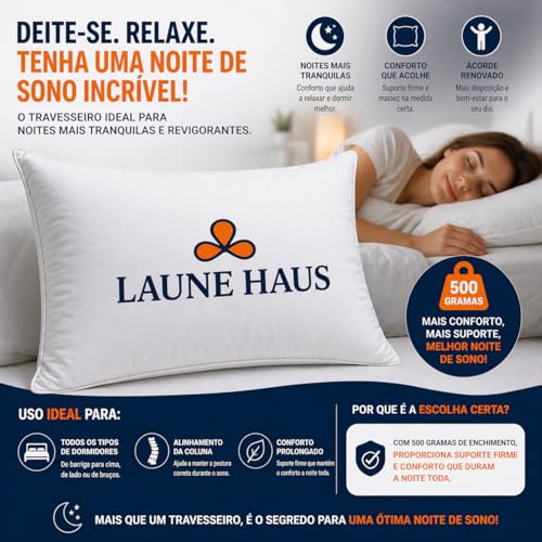 Kit 02 Travesseiros Ipermeavel 400 Fios Suporte Extra Firme Percal Linha Hotel Airbnb Laune Haus