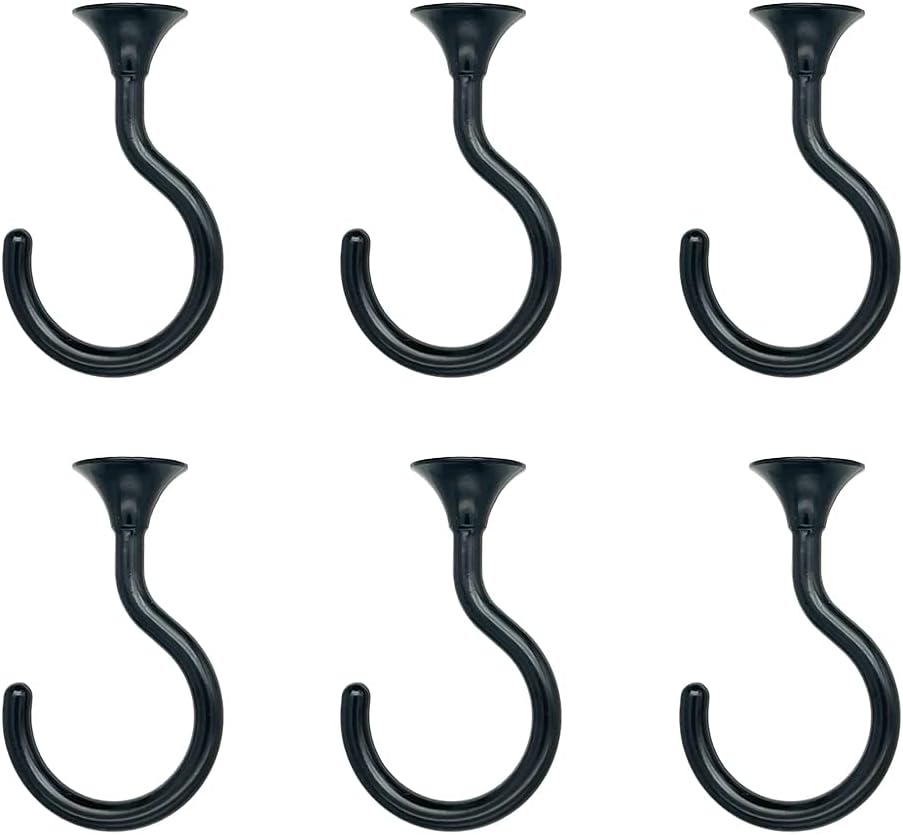 Outdoor Hanging Brackets - diplambr Swag Hook Heavy Duty Ceiling Hook with Hardware for Ceiling Installation Cavity Wall Fixing Hanging Plants Chandeliers Wind Chimes etc. Indoor&Outdoor (6, Black)