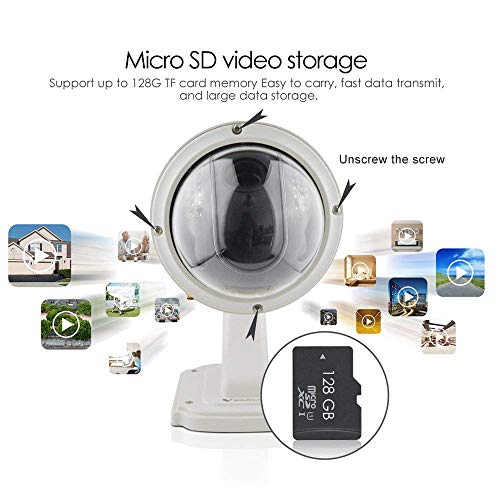 PTZ Dome IP Camera 1080P WiFi CCTV Outdoor Security Camera H.265/H.264 with 2.8-12mm Lens 5X Zoom Auto Focus, 355° Pan/90° Tilt, Night Vision, Motion Detection, Micro SD Card Slotlot