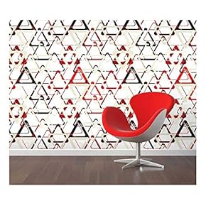 Large Wall Mural - Seamless Abstract Geometric Triangle Pattern | Self-Adhesive Vinyl Wallpaper/Removable Modern Decorating Wall Art - 66" x 96"