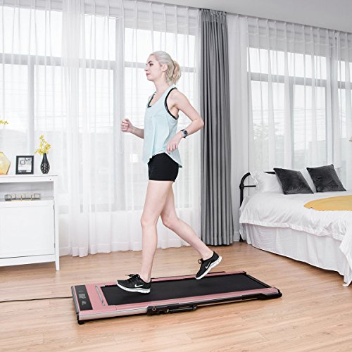 GYMAX Smart Flat Electric Fitness Treadmill Infrared Sensor Folding