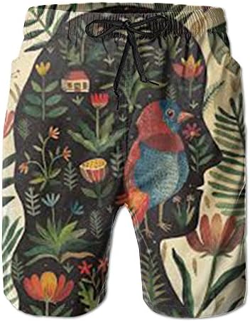 Bird And Man Men's Cool Swimming Trunks