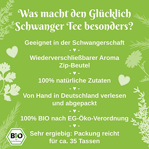 JoviTea® Glücklich Schwanger Tee BIO + Traditionelle Rezeptur + Schwangerschaftstee + geeignet während der Schwangerschaft + 100% natürlich und ohne Zusatz von Zucker - 75g – Bild 5