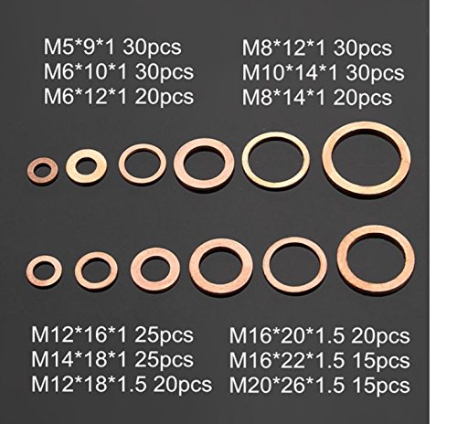 280Pcs M5-M20 Solid Copper Washer Set for Tap Plumbing Garage Engine Assorted Sump Plug [US Warehouse] by AdvancedShop - Thumbnail 3