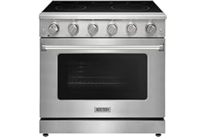 KOSTCH 36 inch Professional Electric Range with 5 Heating Elements Cooktop, 6.0 Cu. Ft. Convection Oven Capacity, Smooth Glass Top, in Stainless Steel, KOS-36RE06H (Stainless Steel)