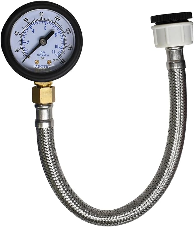 Arctic Hayes WPG1-AMZ Water Pressure Test Gauge Bar PSI Black Rubber Boot