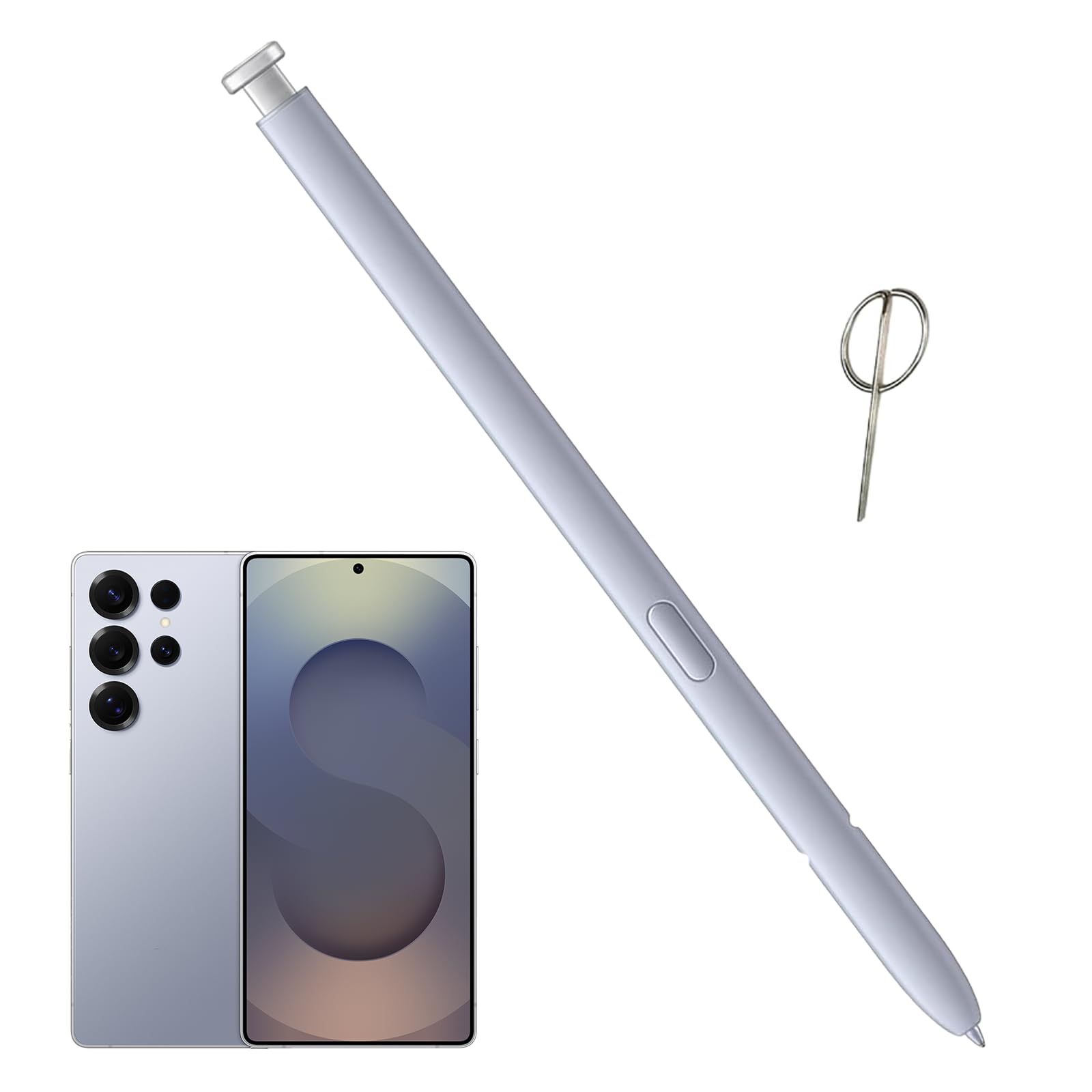 Galaxy S25 Ultra S Pen Replacement for Samsung Galaxy S25 Ultra Stylus Pen,S25 Ultra Pen Replacement for Samsung Galaxy S25 Ultra 5G All Versions SPen,EJ-PS938BBEGUJ with Eject Pin(Light Silver)