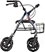 NOVA Medical Products Mini Mack Bariatric Rollator Walker, 400 lb Weight Capacity, Heavy Duty with Extra Wide Seat, 19.5” Seat Height, Blue