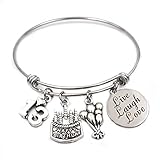 Miss Pink Birthday Jewelry Gifts for Her Stainless Steel Expandable Bangle for Your Family and Friends