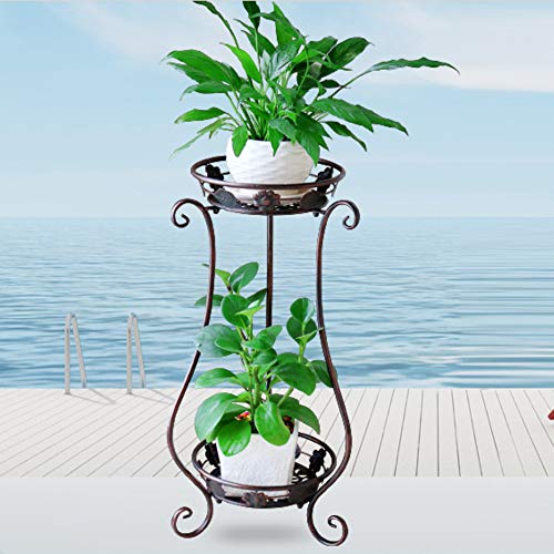 Metal Tall Plant Stand Indoor/Outdoor,Iron Flower Pot Holder Small Plant Holders,Flower Pot Stand Flower Pot Supporting,Potted Plant Stand Plant Rack Planter Stand,for Home,Garden,Patio(Bronze,31.5in)