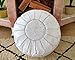 Set of 2 Amazing Moroccan pouf Tan & Wihte Leather Pouf Best offer, Ottomans,Footstool,100% handmade Ready to magic your living room! Leather