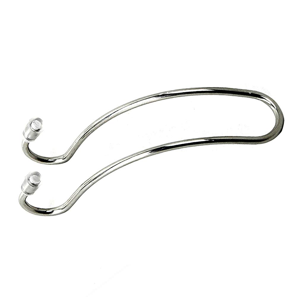 DazzyD 4 Pack Stainless Steel Car Headrest Hooks, Universal SUV Truck Vehicle Seat Back Organizer, Strong and Durable, Holds Up to 22 lb (10 kg) Each, Silver, Curved