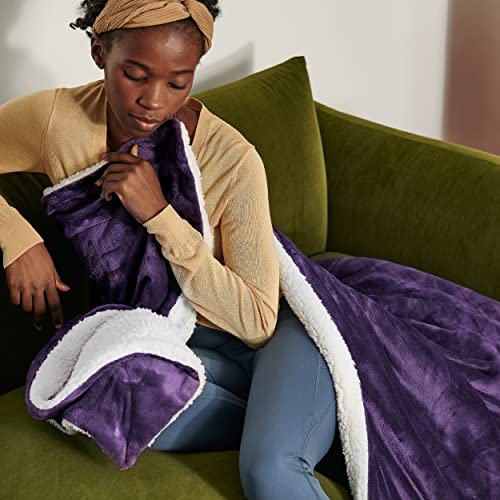 Bedsure Sherpa Fleece Queen Size Blankets for Bed Thick and Warm