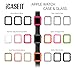 iCASEIT Apple Watch Case Screen Protector 38mm (Pack of 3) - Bumper Case with Screen Protector for Full Protection for Apple Watch 38 mm - Gold Rose Gold & Walnut