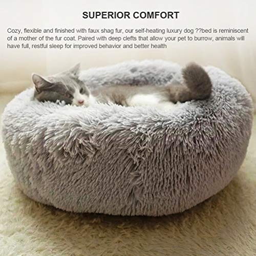 Weesey-Haustierbett-Hundebett-Katzenbett-Rundes-Plsch-Hundesofa-Katzensofa-Kissen-in-Doughnut-Form-fr-Haustiere-Katzen-und-kleine-Hunde