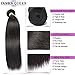 FASHION QUEEN Human Hair Bundles Straight Bundles Human Hair Straight Hair Bundles 3 Brazilian Hair Bundles (18”20”22” Inch) 100% Unprocessed Remy Virgin Natural Black Color 90-100g Each Bundle