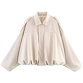 CUFEZN Women's Faux Suede Bomber Jacket Oversized Streetwear Casual Lapel Long Sleeve Motorcycle Jacket