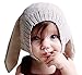 VOEN Bunny Rabbit Ear Hat Winter Crochet Earmuff Earcap Knit Hat for Baby (Light Grey)