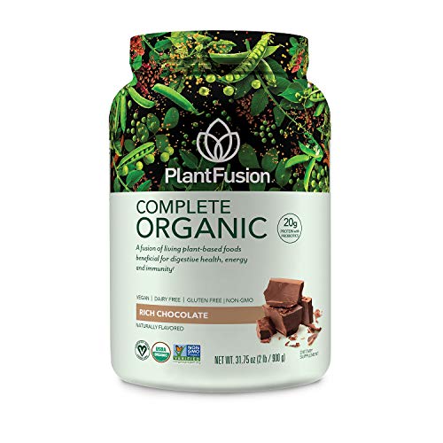 PlantFusion Complete Organic Plant Based Pea Protein Powder Fermented
