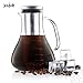 JoyJolt Airtight Cold Brew Iced Coffee Maker | Sleek 1.5 Liter (48 Ounce) Glass Tea & Coffee Pot Maker With Unique Non Slip Silicone Base | Make Delicious Homemade Cold Brew & Iced Coffee