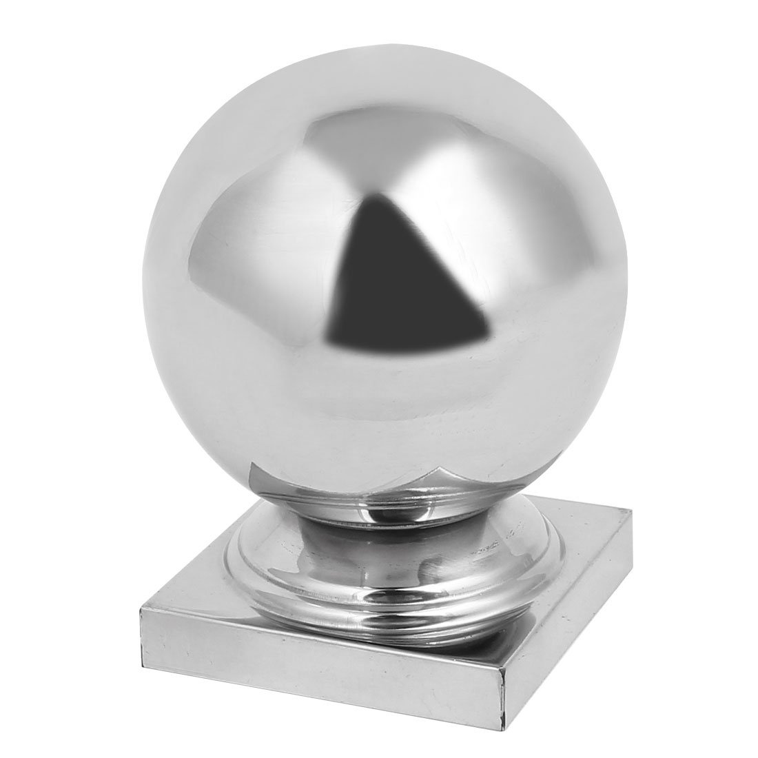 Sourcingmap 60mmx60mm Ball Top Cap 201 Stainless Steel Silver Tone for Stair Newel Fence Post