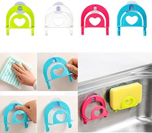 Sponge Holder Suction, Prevently New Creative Cute Sponge Holder Suction Cup Convenient Home Kitchen Holder Tools Gadget Decor (Random Colour)