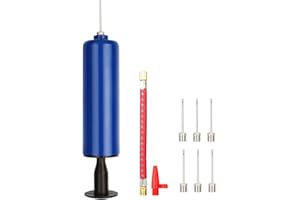 Jawflew Sports Ball Pump Kit,Portable Air Pump with Needle, Nozzle, Extension Hose - Air Pump for Soccer Basketball Football Volleyball Water Polo Rugby Sports Balloon Swim Inflatables