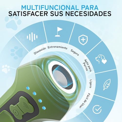 Ahuyentador de Perros Recargable Antiladridos para Perros Ultrasónicos | Dispositivo seguro y humano para corregir conductas. Ideal para entrenar en interiores y exteriores. Eficaz hasta 50 pies.