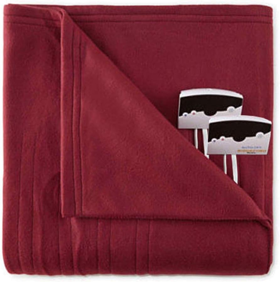 Biddeford 1000-9052106-302 Comfort Knit Fleece Electric Heated Blanket Twin Red