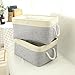 TheWarmHome Storage Basket for Organizing - 3 Pack 14x10x7 inch Large Collapsible Storage Bin for Shelves, Fabric Storage Cubes for Organizer ClosetCloth Gift Toy (Grey & Gold)