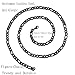 Bowisheet 16-30In 4-8.5MM Black Figaro Stainless Steel Chain Necklace Link Chain for Men Women