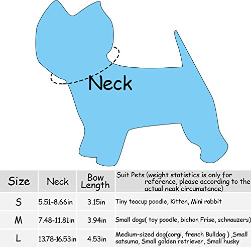 Creation Core 4pcs Pet Jean Collar + Bow Tie + Triangle Bib + Necktie Collar with Bells Set Decorative Dog Cat Collar Bell Adjustable Puppies Kitten Neck Scarf, M