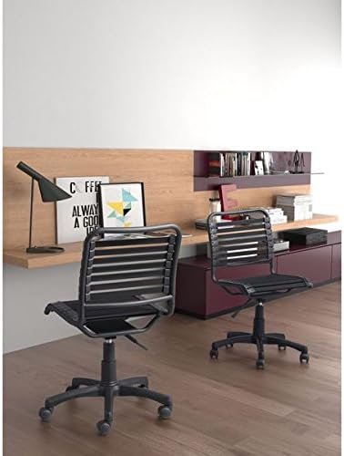 Zuo Stretchie Black Polyester Office Chair, Features an armless design that makes it easy to manuver