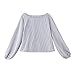 Lesimsam Women's Plus Size Gril Striped Off Shoulder Bowknot Blouses Ruffle Puff Sleeve Blouse Tops (Black+White, 2XL, xx_l)