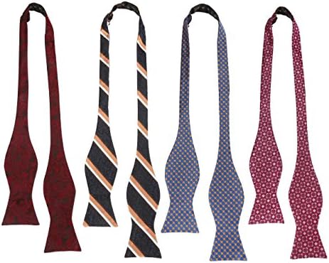 Zakka Republic 4pc Mens Fashion Adjustable Length Self Tied Necktie Bow Ties (SBT-06)