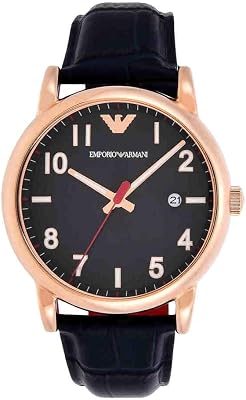 Herrenuhr 3-Zeiger-Werk Datum Edelstahl roségoldfarben, AR11135