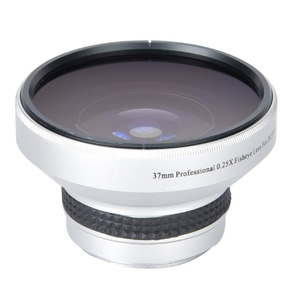 Fish Eye Lens Phone, 37mm 0.25X Super Fisheye Lens, Silver Strong Applicability Additional Lens for 37mm Caliber Camera Lenses