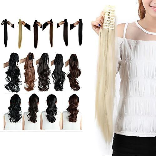 Synthetic Claw Ponytail Long Short Cute Clip in Pony Tail Hair Extension Handy Jaw Straight Wavy 12'' 18'' 21'' 24'' 26''