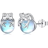 Animal Earrings for Women 925 Sterling Silver Turquoise Crystal Sloth/Panda/Butterfly/Octopus/Mouse Stud Earrings Animal Jewelry Gifts for Daughter Wife