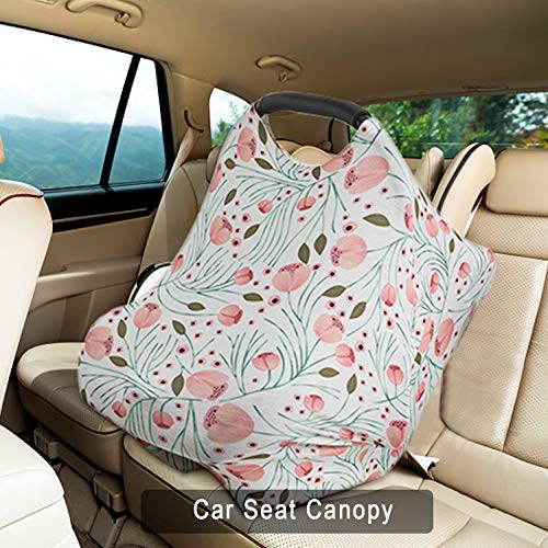 Nursing Cover Multi Use 8 in 1 Baby Breastfeeding Infant Feeding Cover Baby Car Seat Covers Infant Stroller Cover Carseat Canopy Breathable with Free Matching Pouch