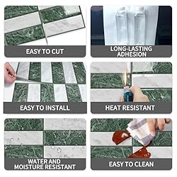 10 Sheets Subway Tile Peel and Stick