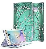 NageBee PU Leather Flip Wallet Case  for Samsung Galaxy S7 Edge - Plum Blossom