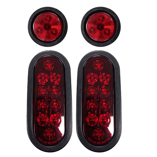 2 LONG HAUL New Trailer Truck Steel Housing Box with Oval Tail Light & Round Light LED - Thumbnail 2