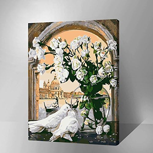 Made4u Paint By Numbers Kits Canvas Mounted on Wood Frame with Brushes