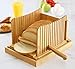 Bread Slicer With Knife for Homemade Bread, 100% Natural Bamboo Foldable Bread Loaf Slicing Machine, Strongest-Heaviest Duty, Convenient Crumb Catcher, 3 Slicing Sizes, Perfect Gift Idea - by Hartons