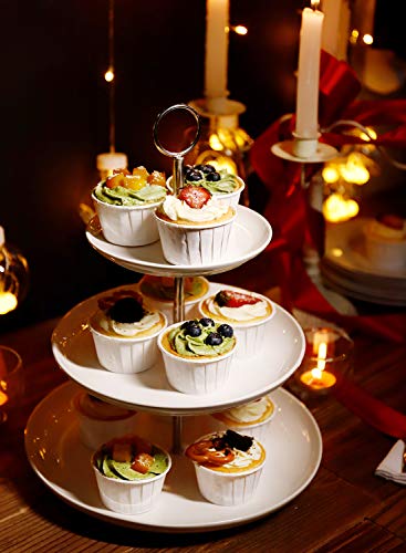 image for 【Flash Deal】Sweese 3316 3 Tier Cupcake Stand- White Porcelain Cake