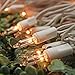 ON'H Christmas Lights 50 Clear Bulbs Mini String Lights Set Warm White Indoor Lighting for Christmas Tree Wedding Outdoor Backyard Party Bedroom White Wire