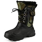 Men's Waterproof Rain Boot Mid Calf Winter Snow Warm Boots Garden Fishing Outdoor Shoes