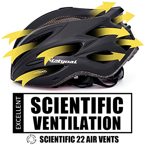 image for VICTGOAL Bike Helmet with Detachable Visor Back Light & Insect Net Pad